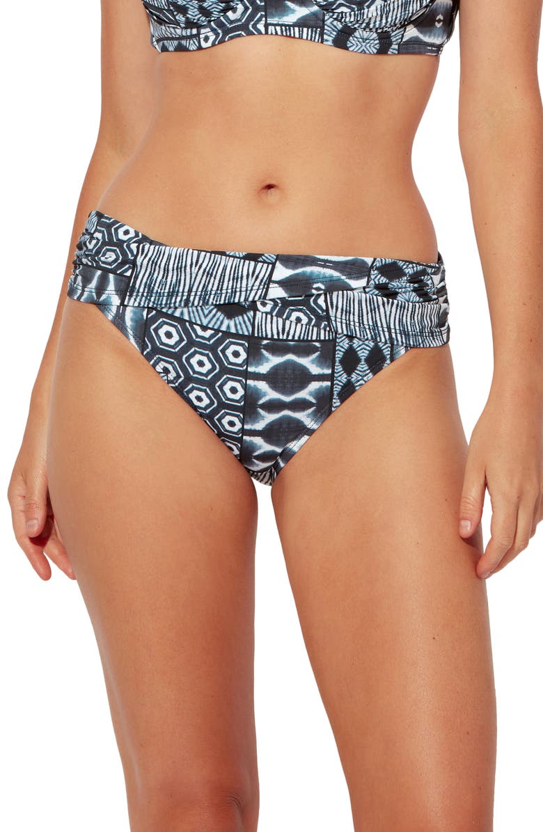 BLEU by Rod Beattie Island Time Sarong Hipster Bikini Bottoms, Main, color,