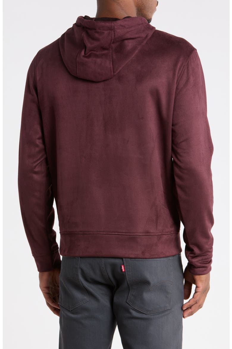 Sidewinder Faux Suede Hoodie, Alternate, color, BORDEAUX