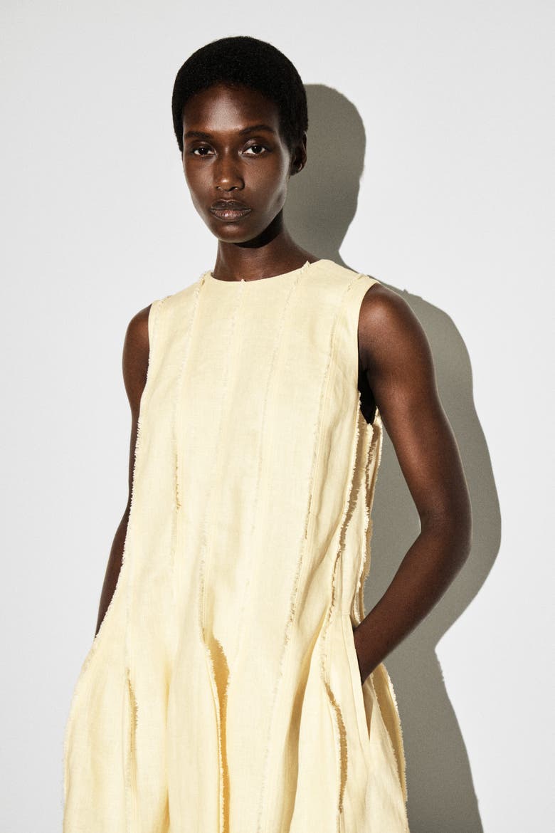 Sculpted Pleated Mini Dress, Alternate, color, BUTTER YELLOW