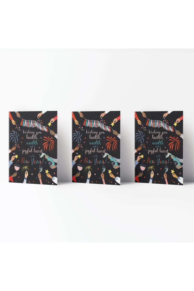 New Year Greeting Card Pack (3ct) "New Year Wishes", Main, color, Multi-Pack