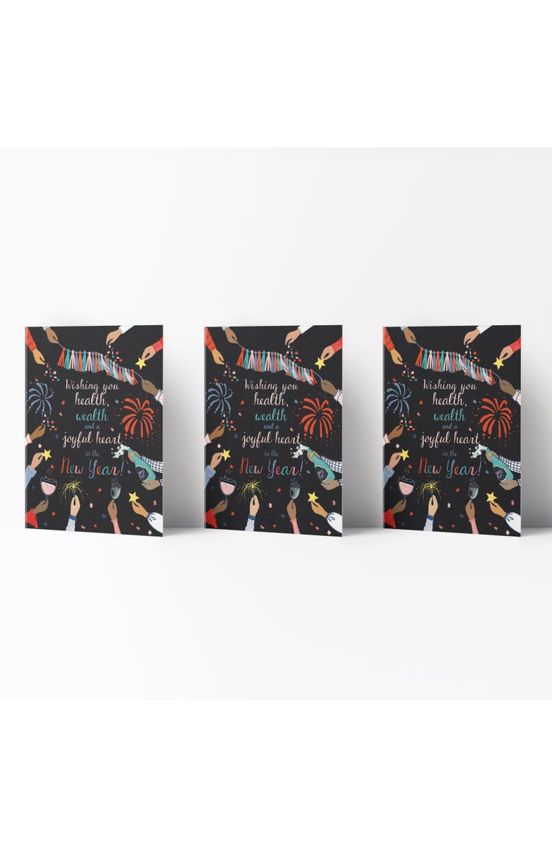 Ramus & Co New Year Greeting Card Pack (3ct) "New Year Wishes", Main, color, Multi-Pack