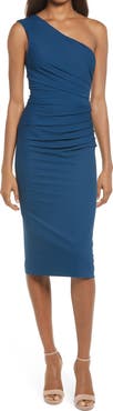 Dress the Population Martine Stretch Crepe One-Shoulder Dress
