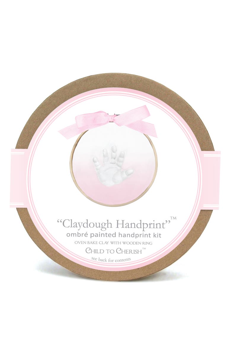 Child to Cherish Ombré Handprint Kit, Main, color, Pink/ White