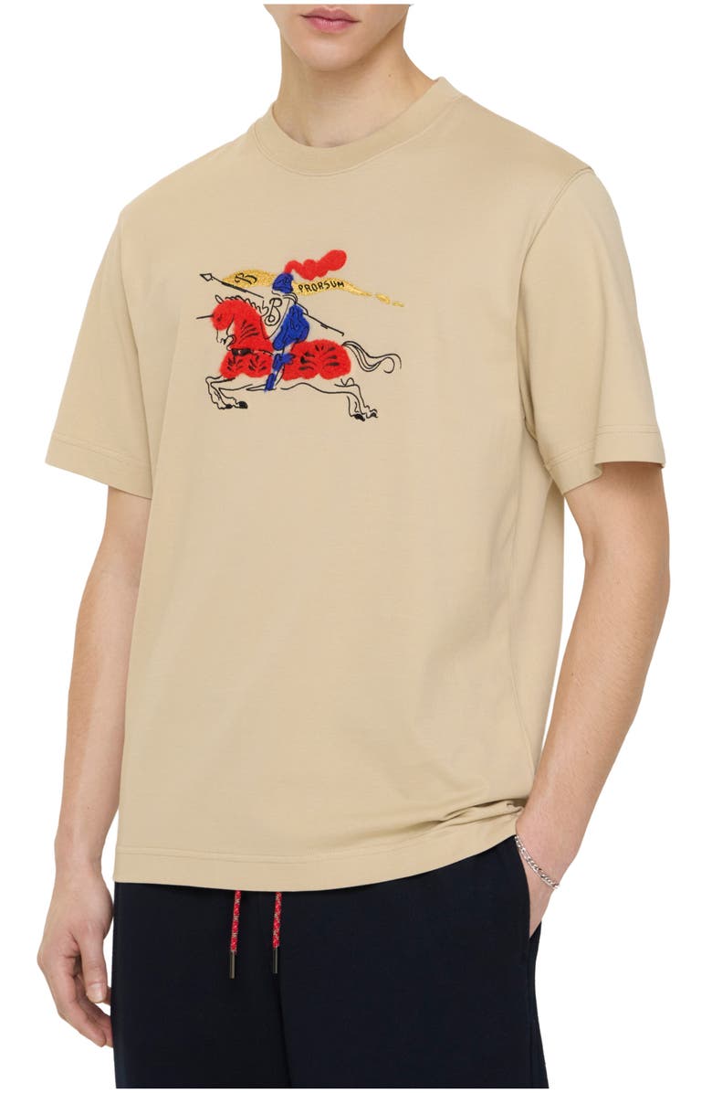 Burberry Knight Cotton T-shirt, Main, color, Limestone Beige