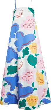Marimekko Huvittaa Kukasta Kukkaan Floral Cotton & Linen Maxi Dress
