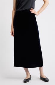 Eileen Fisher Velvet Midi A-Line Skirt