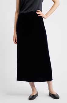 Eileen Fisher Velvet Midi A-Line Skirt