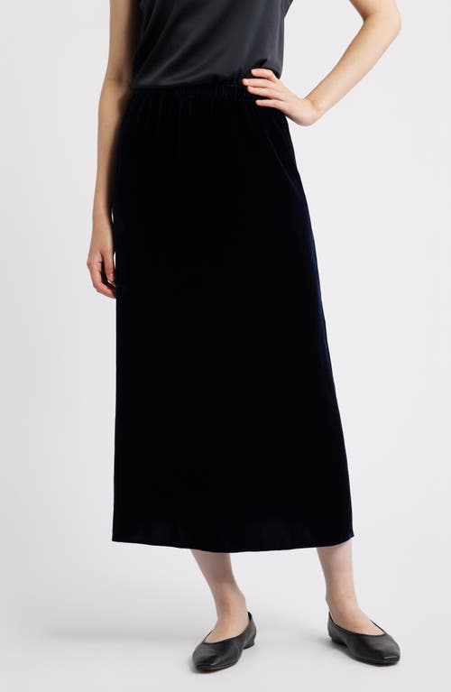 Eileen Fisher Velvet Midi A-line Skirt In Black