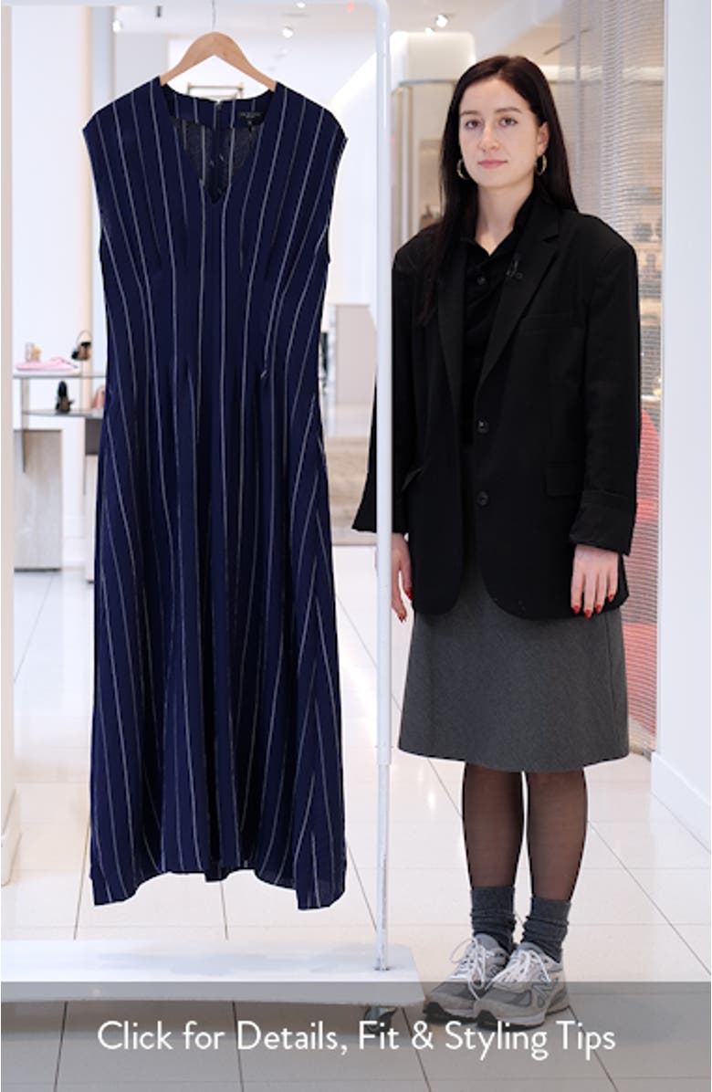 Ines Chalk Stripe Dress, sales video thumbnail