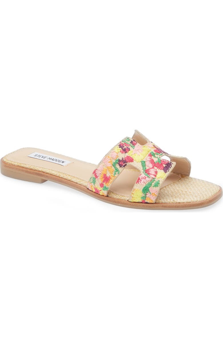 Steve Madden Hadyn Floral Embroidered Slide Sandal, Main, color,