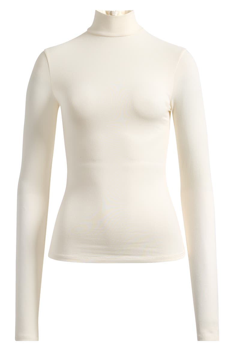 Stretch Cotton Jersey Turtleneck Top, Alternate, color, MARBLE