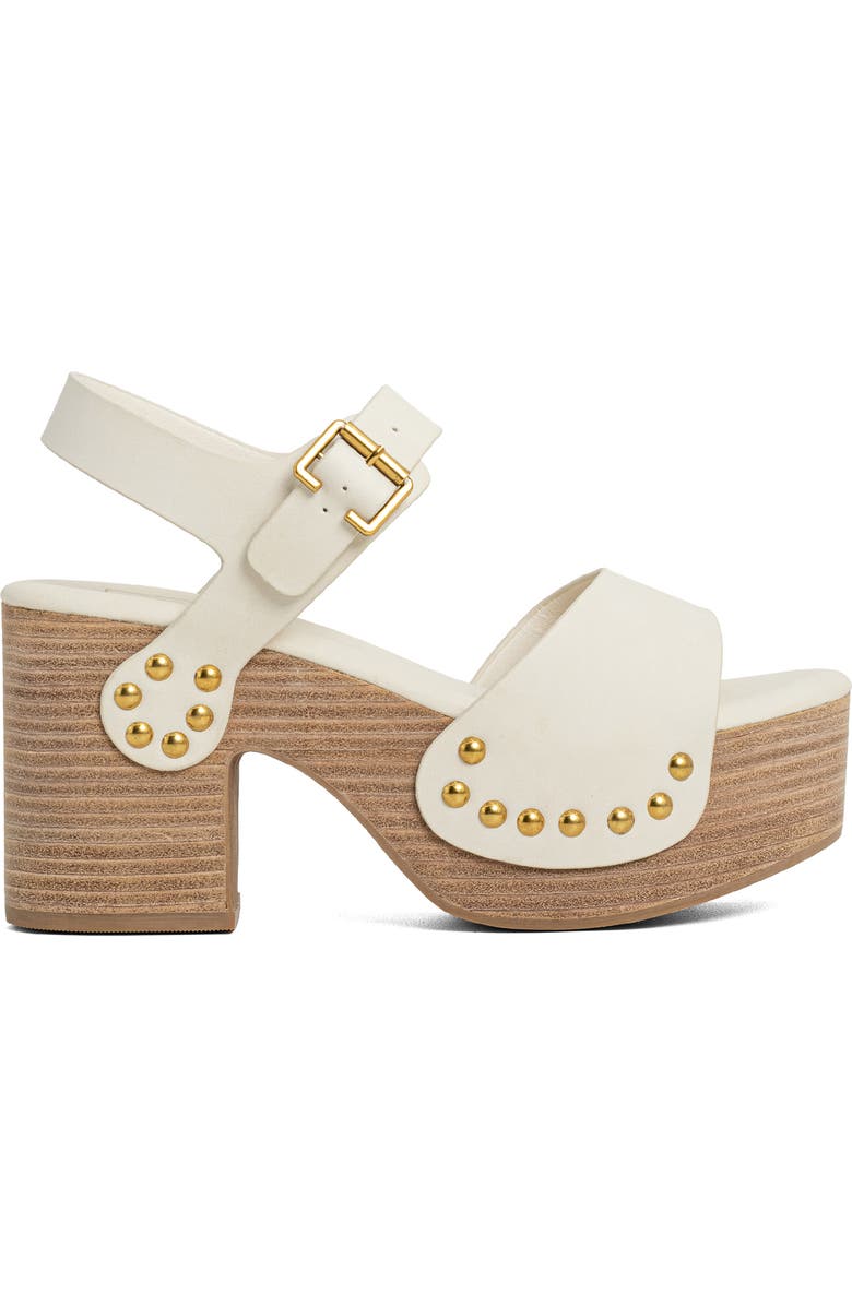 SHUSHOP Gia Ankle Strap Platform Sandal, Alternate, color, Bone