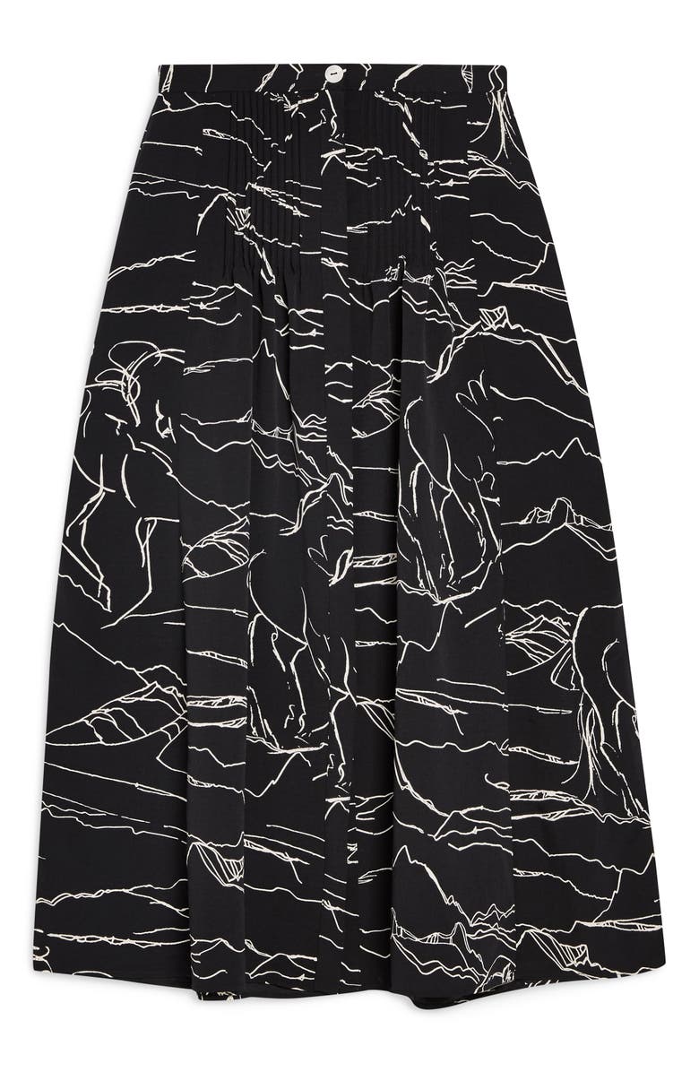 Topshop Horse Scribble Midi Skirt, Alternate, color,