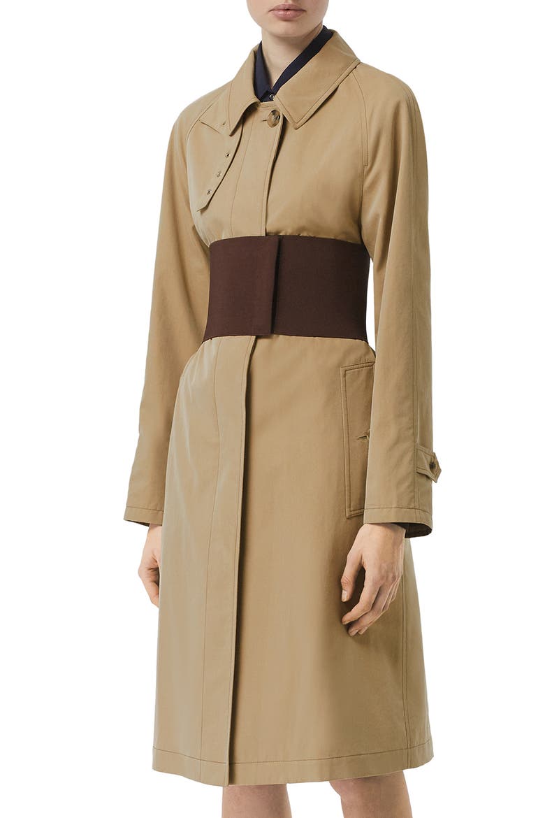 Belted Car Coat, Alternate, color, PALE HONEY