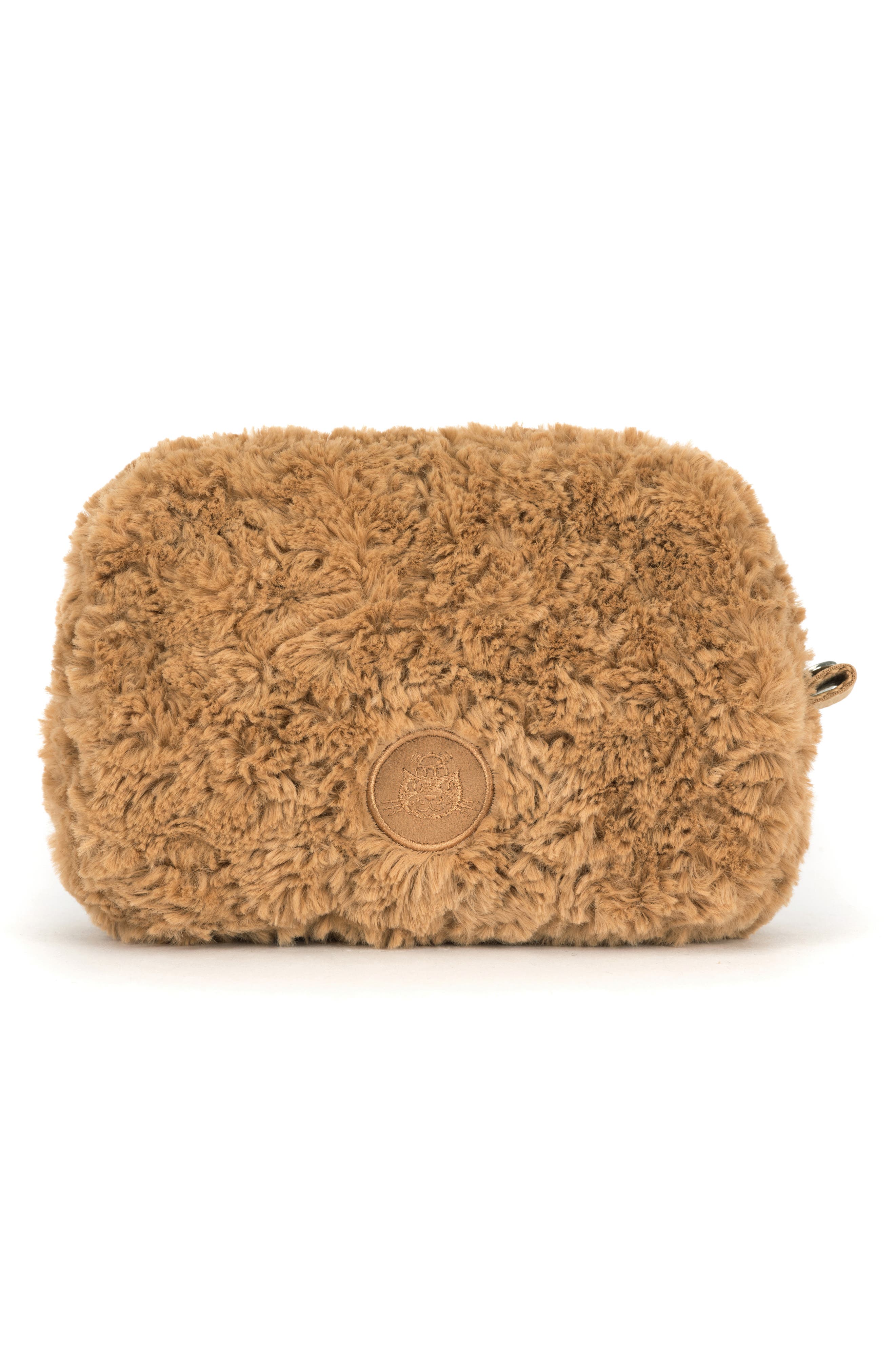 Kids' Bartholomew Bear Plush Pouch, Alternate, color, BROWN