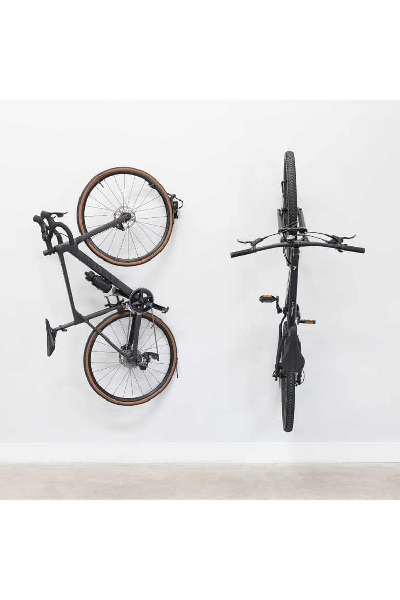 Swivel Mount Bike Storage Rack | 2 Bike Garage Wall Hooks, Main, color, Black