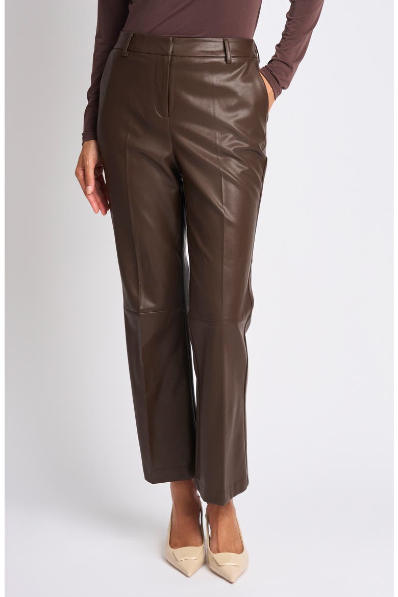 Faux Leather Tailored Ankle Straight Leg Pants, Main, color, DELICIOSO