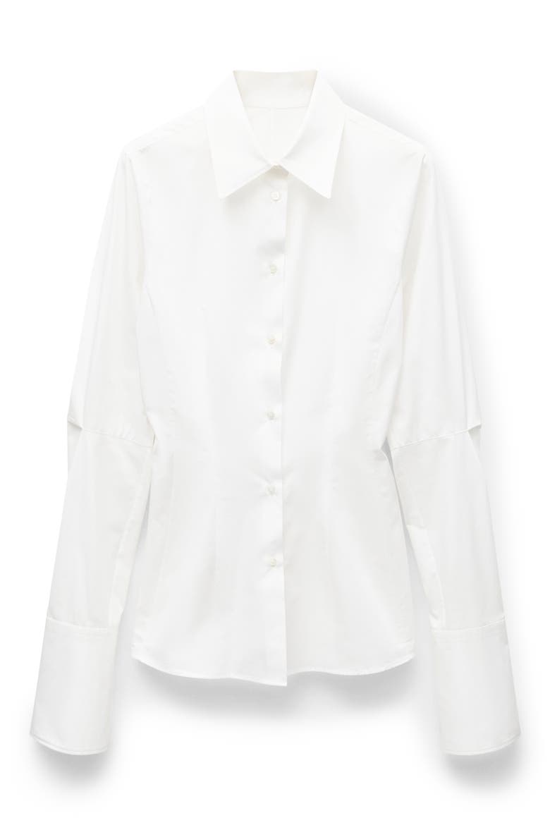 Extended Cuff Button-Up Shirt, Alternate, color, WHITE
