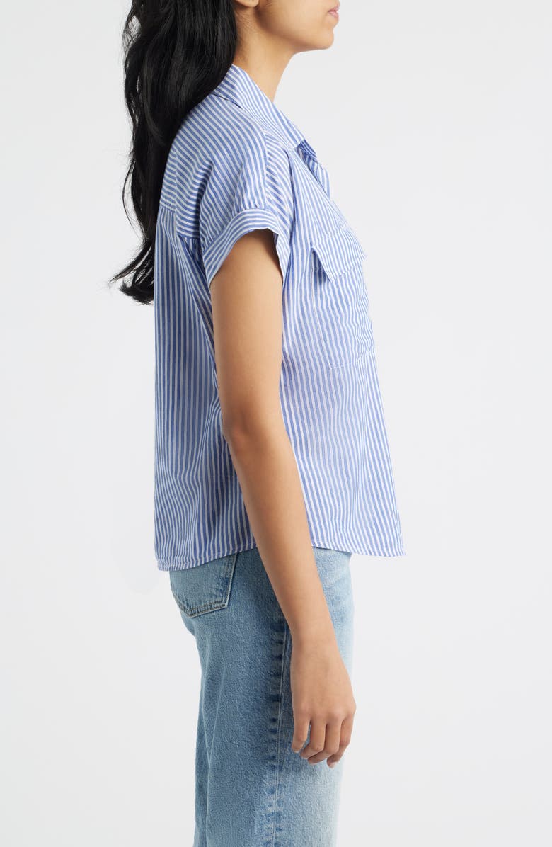 beachlunchlounge Brianna Stripe Cotton Blend Button-Up Shirt, Alternate, color,