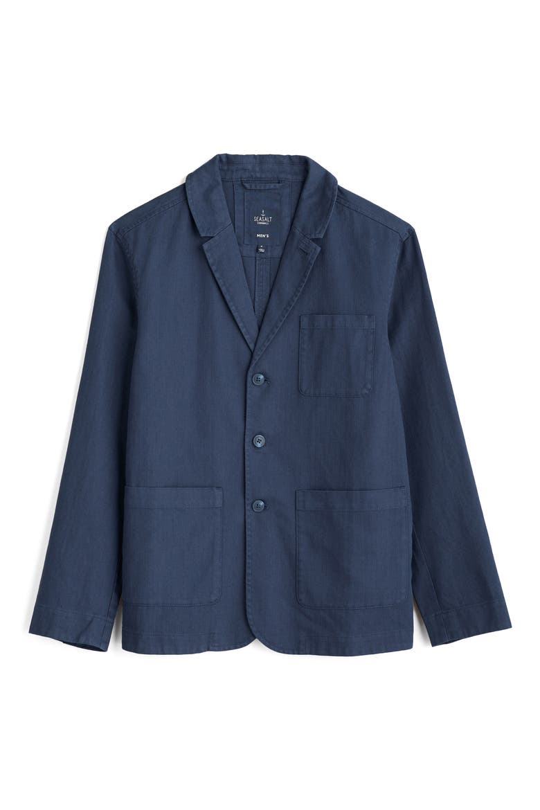 Tollgate Linen & Organic Cotton Blazer, Alternate, color, SEA CAVE