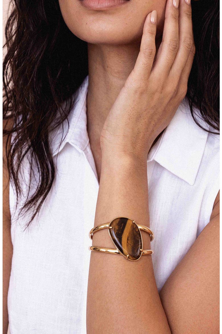 Desert Tide Tiger's Eye Cuff Bracelet, Alternate, color, TIGERS EYE