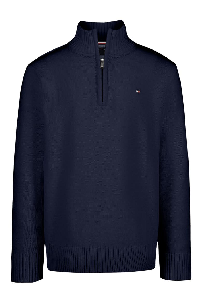 Kids' Quarter Zip Mock Neck Sweater, Main, color, NAVY BLAZER