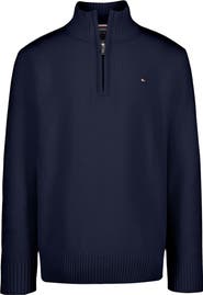 Tommy Hilfiger Kids' Quarter Zip Mock Neck Sweater