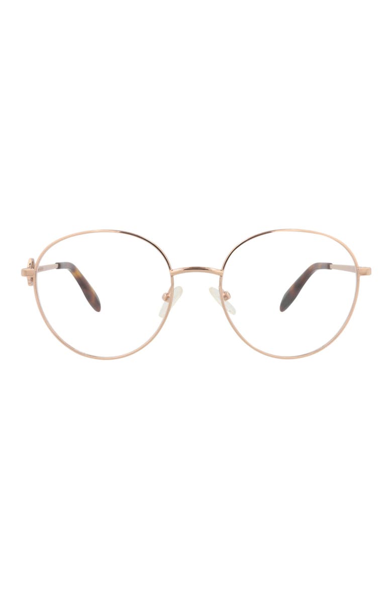 55mm Round Optical Glasses, Main, color, GOLD GOLD TRANSPARENT