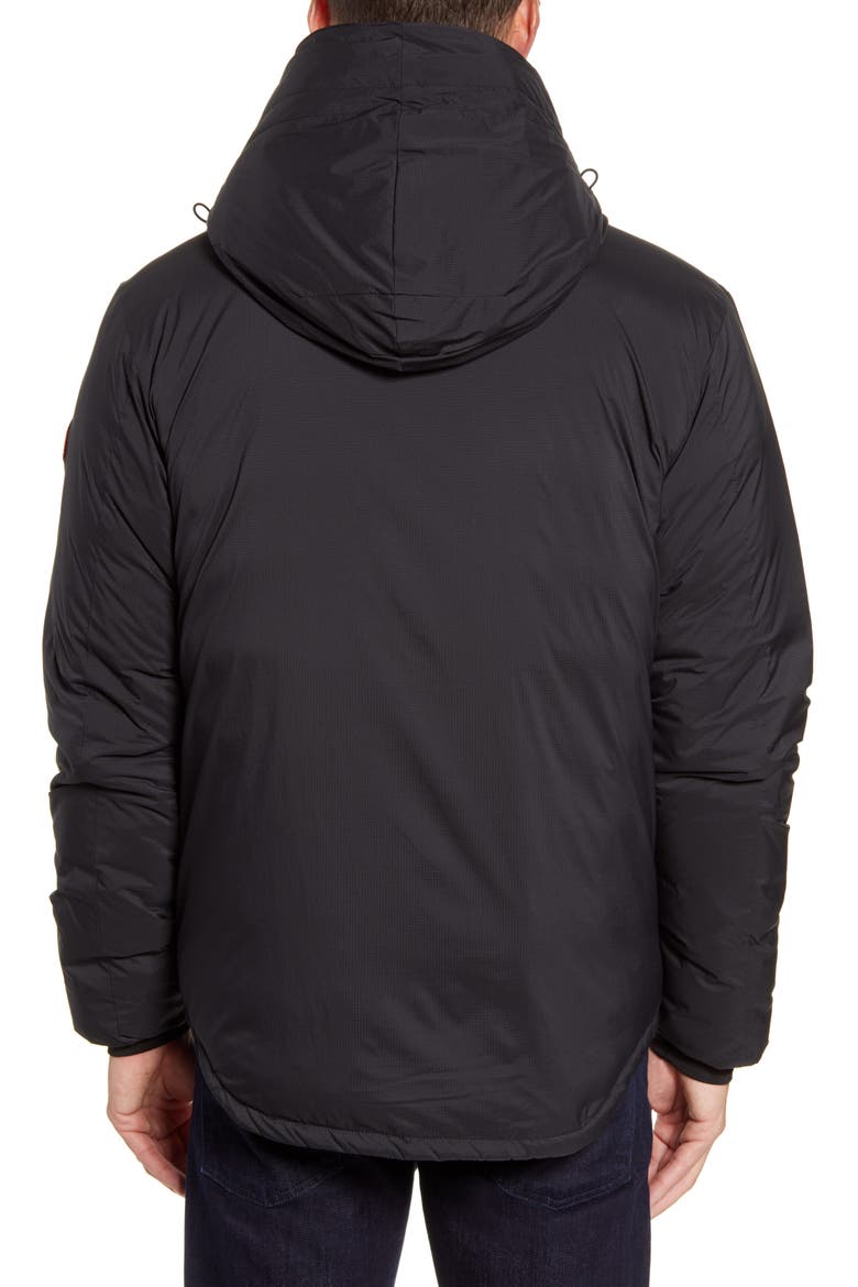 Lodge Packable Windproof 750 Fill Power Down Hooded Jacket, Alternate, color, BLACK