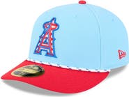 New Era Men's New Era Light Blue/Red Los Angeles Angels 2025 Fourth of July Low Profile 59FIFTY Fitted Hat