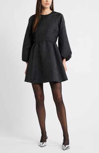 Caslon® Long Sleeve Jacquard Minidress