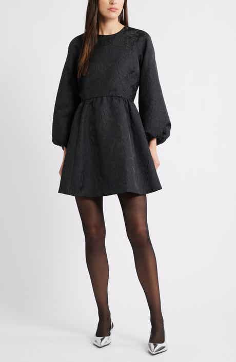 Caslon® Long Sleeve Jacquard Minidress