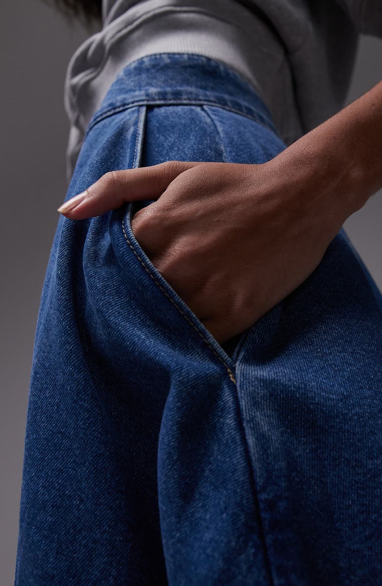 Topshop Full Denim Maxi Skirt, Alternate, color,