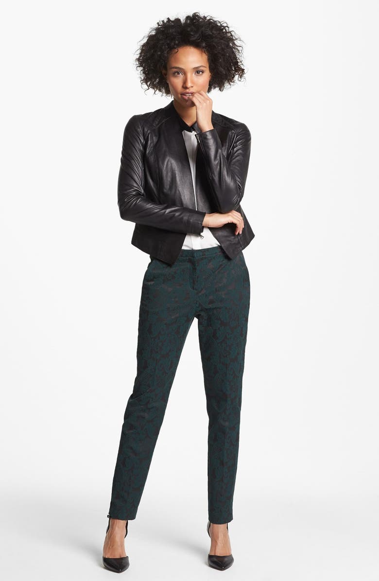 Halogen<sup>®</sup> Cutaway Leather Jacket, Main, color,