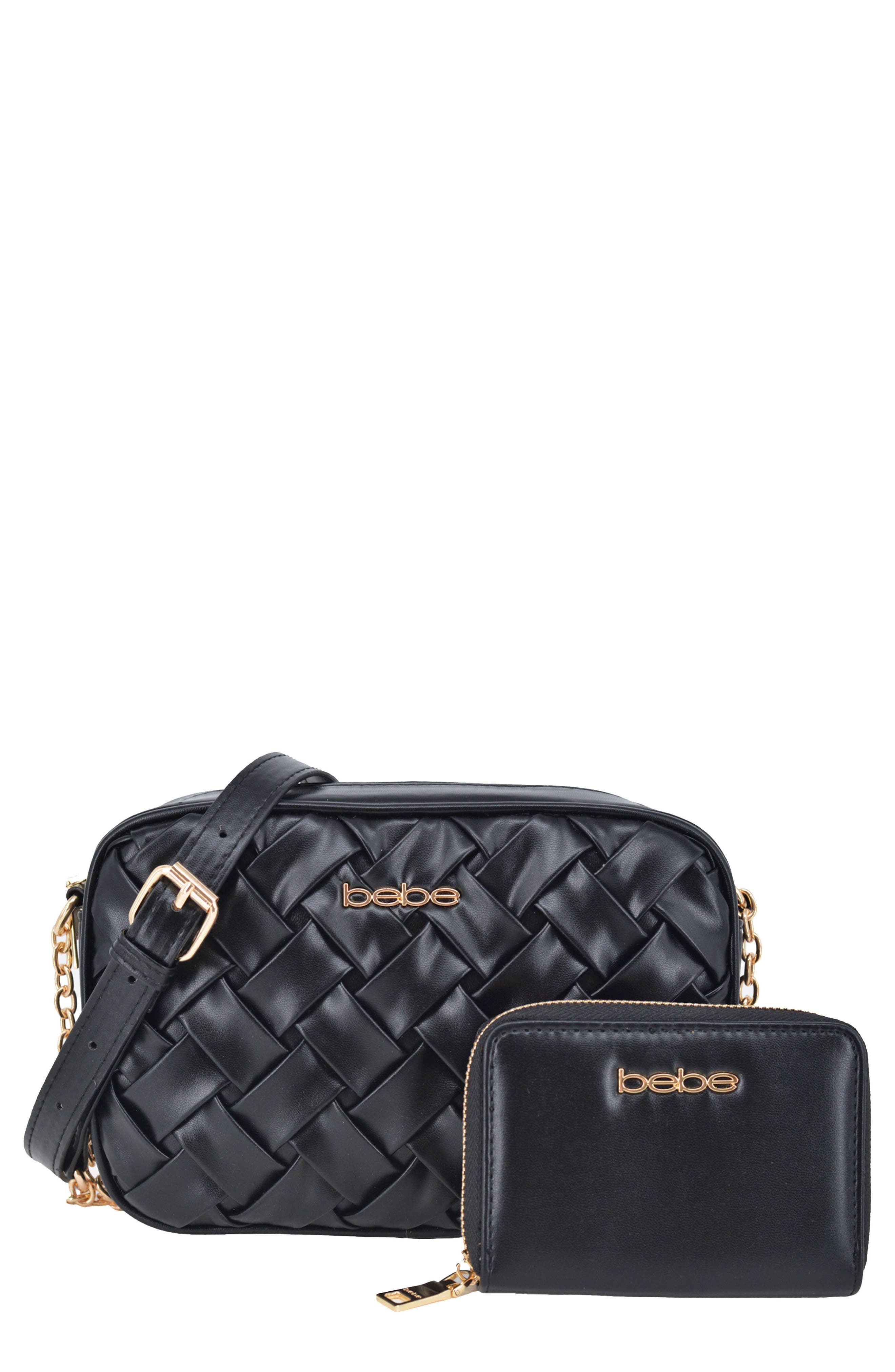 bebe Luca Camera Crossbody Bag with Wallet, Main, color, Black