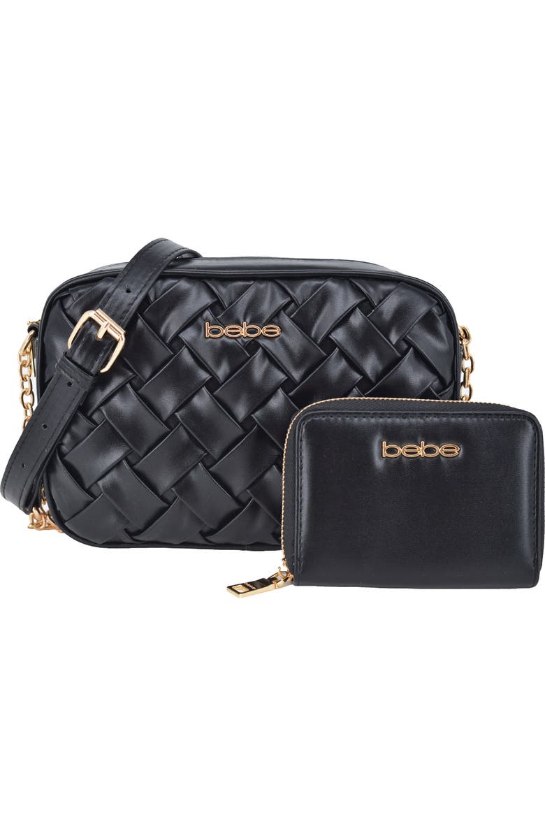 bebe Luca Camera Crossbody Bag with Wallet, Main, color, Black