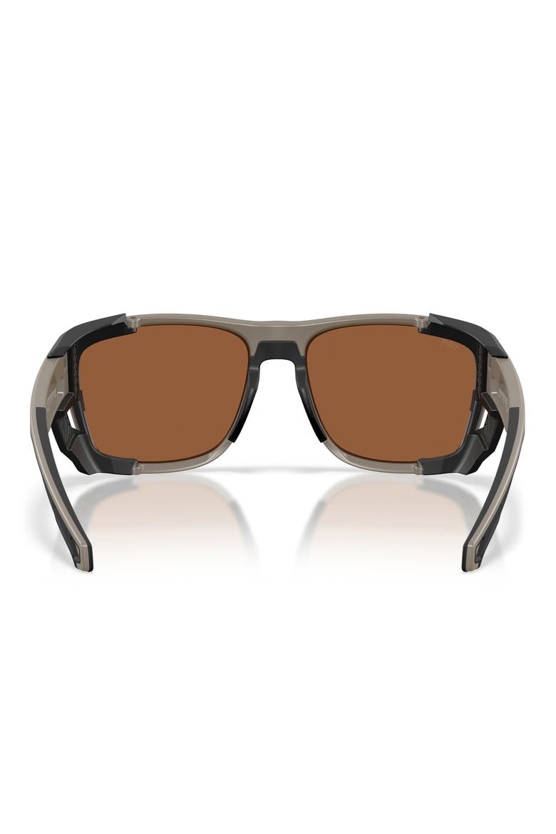King Tide 6 58mm Polarized Rectangular Sunglasses, Alternate, color, SAND / COPPER SILVER