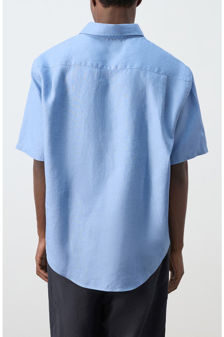 Solid Slub Linen Polo, Alternate, color, CHINA BLUE
