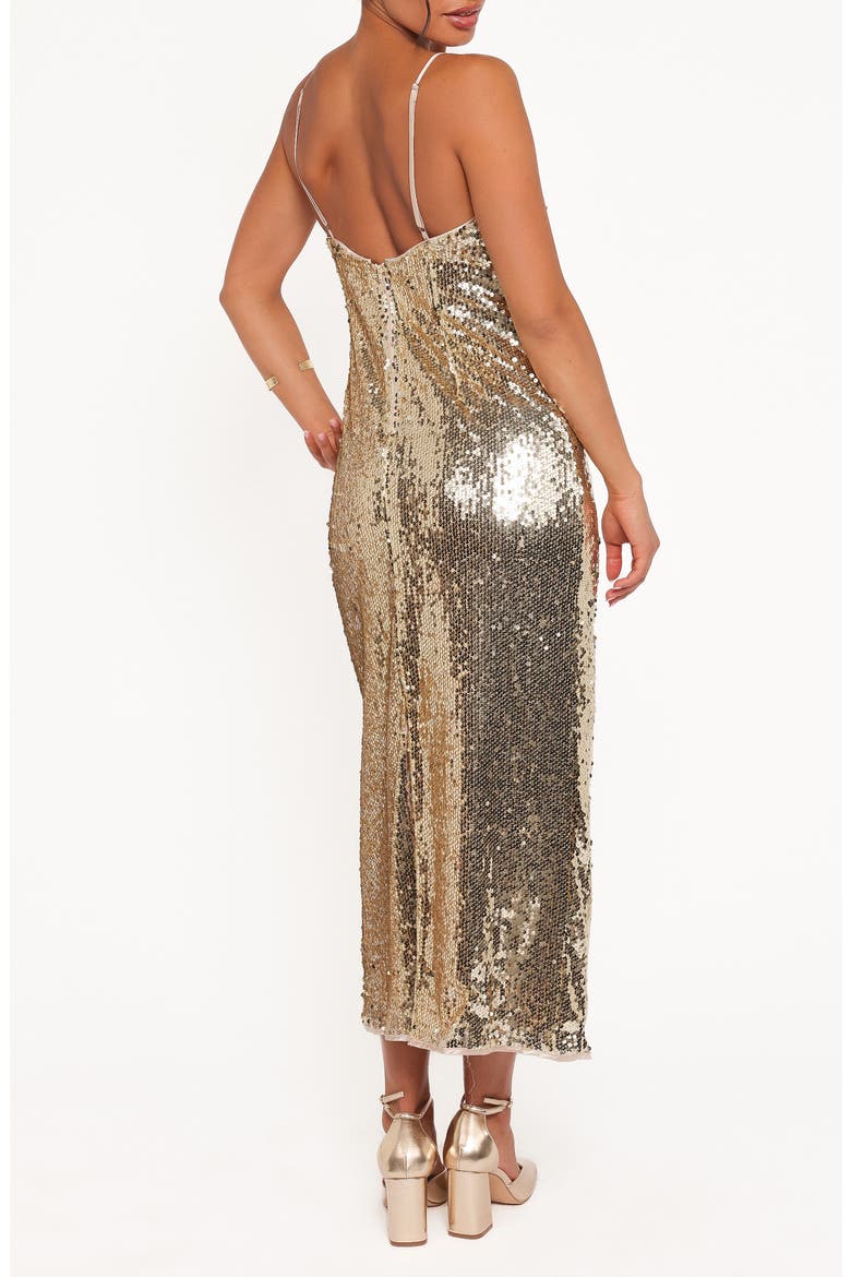 Karley Sequin Maxi Dress, Alternate, color, GOLD