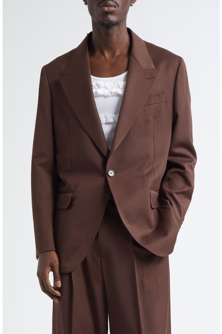 Relaxed Wide Peak Jacket, Main, color, CHOCOLATE