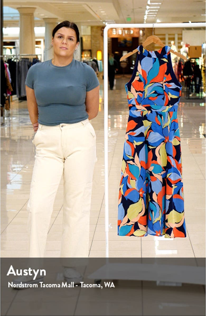 Floral Print Sleeveless Midi Dress, sales video thumbnail