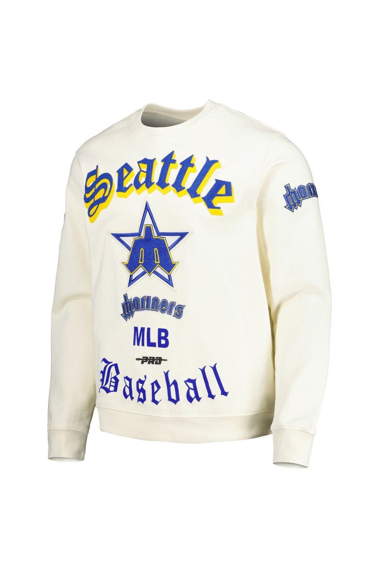 Men's Pro Standard Cream Seattle Mariners Retro Old English Pullover Sweatshirt, Alternate, color, Cream