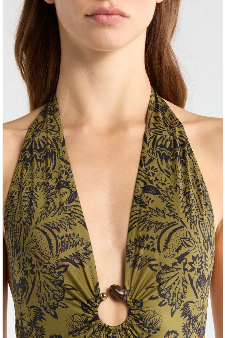 Milos One-Piece Swimsuit, Alternate, color, OLIVE FLORA