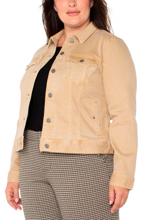 Shop Liverpool Los Angeles Classic Denim Jacket In Hayseed Tan