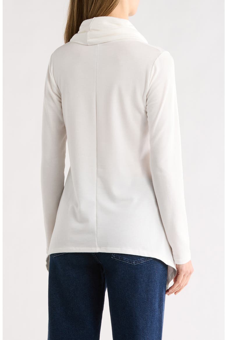 Cowl Turtleneck Asymmetric Sweater, Alternate, color, WHITE
