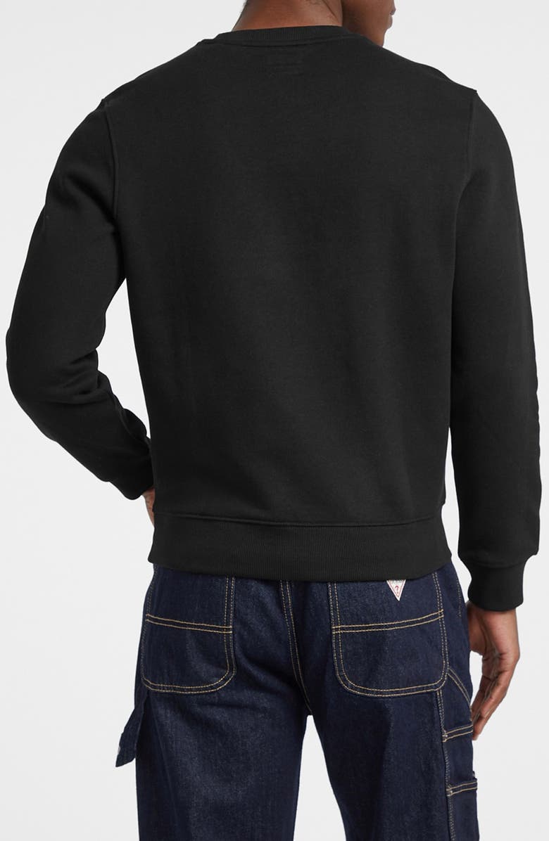 GUESS JEANS Embroidered Logo Sweatshirt, Alternate, color, Jblk