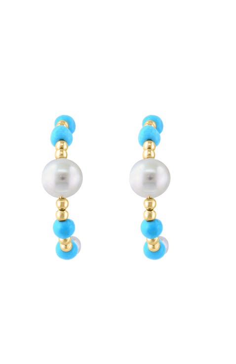 14K Yellow Gold Turquoise Tide Freshwater Pearl Bracelet