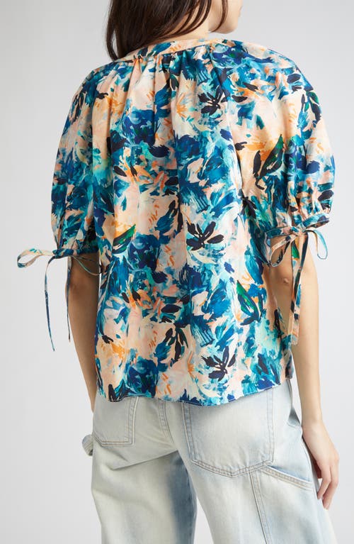 Ulla Johnson Vienne Floral Print Puff Sleeve Top In Multi
