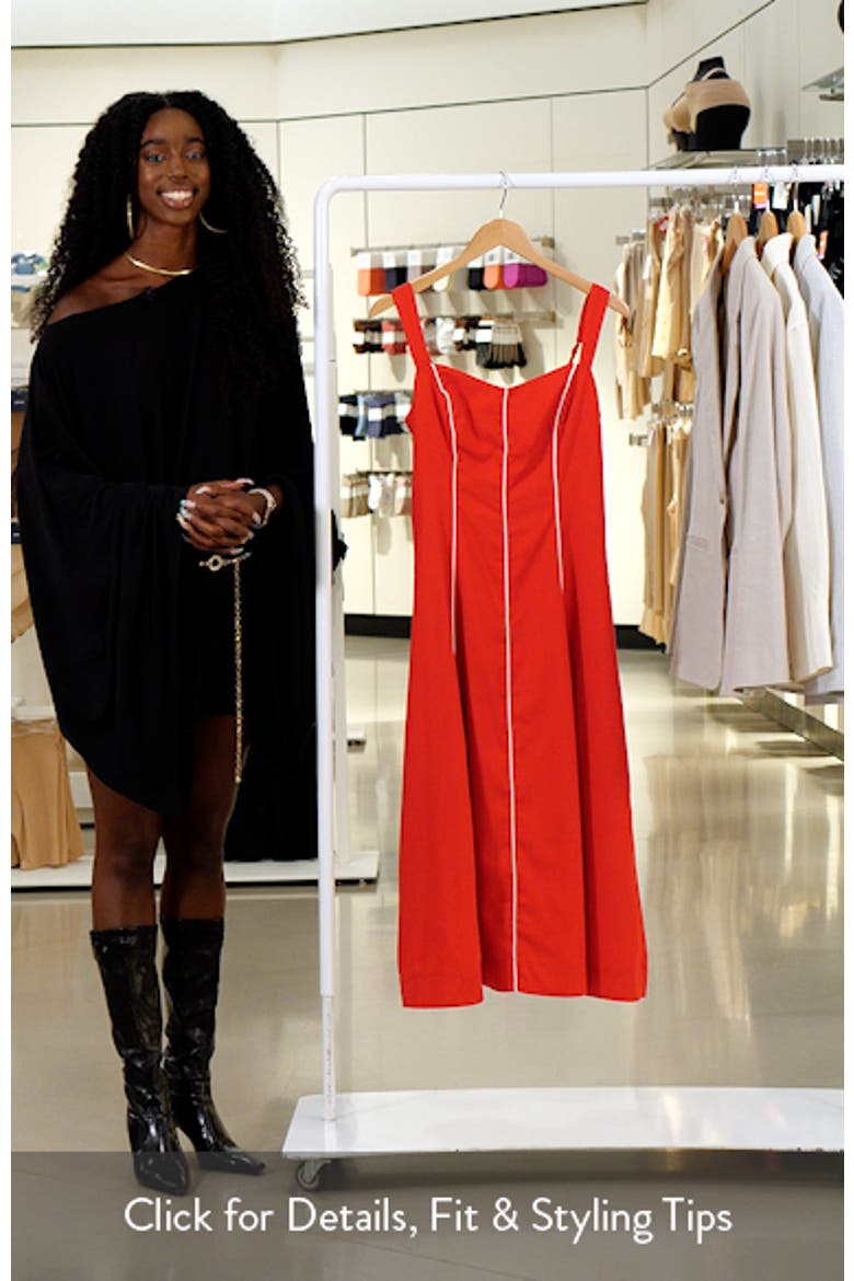 Piping Detail Sleeveless Fit & Flare Midi Dress video