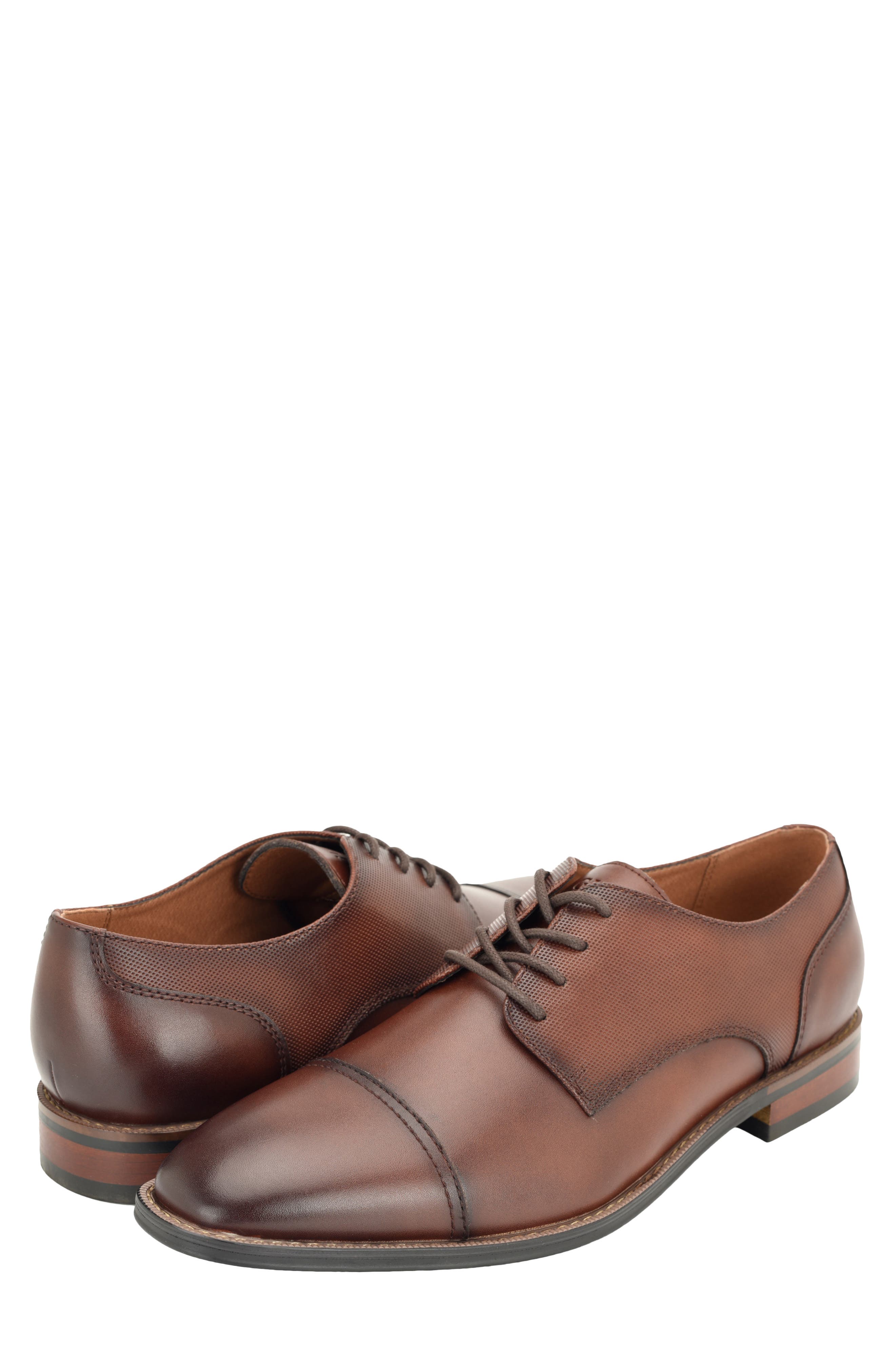 Momyr Faux Leather Cap Toe Oxford, Alternate, color, COGNAC